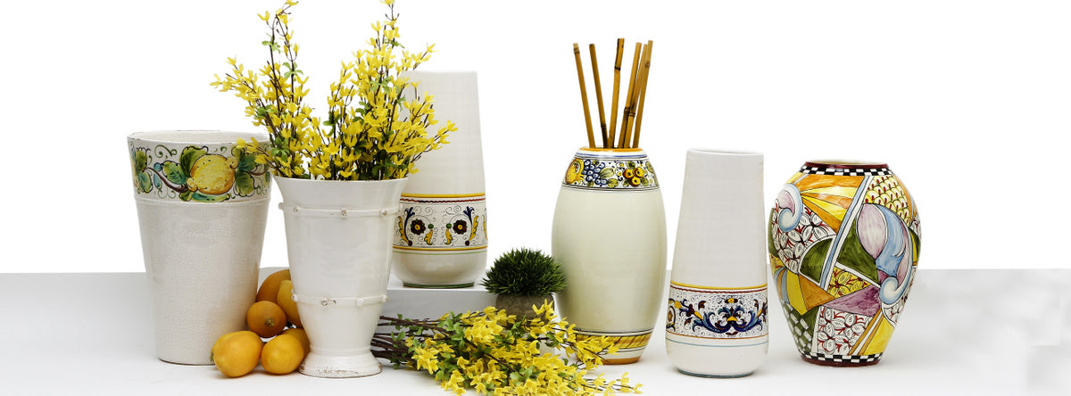 Deruta and Tuscan Hand Painted Vases