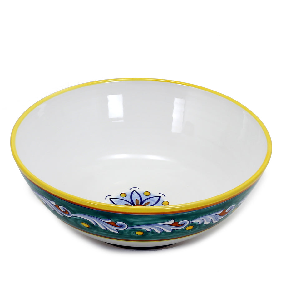 ORVIETO GREEN ROOSTER Large Serving Salad Pasta bowl