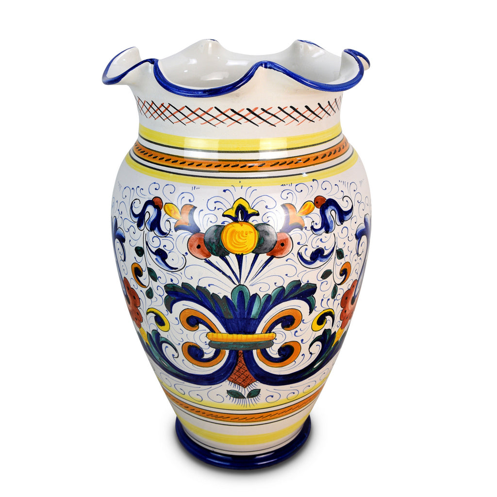Large Ceramic Umbrella Vase LARGE MAJOLICA FICOLA Deruta Vintage h51cm