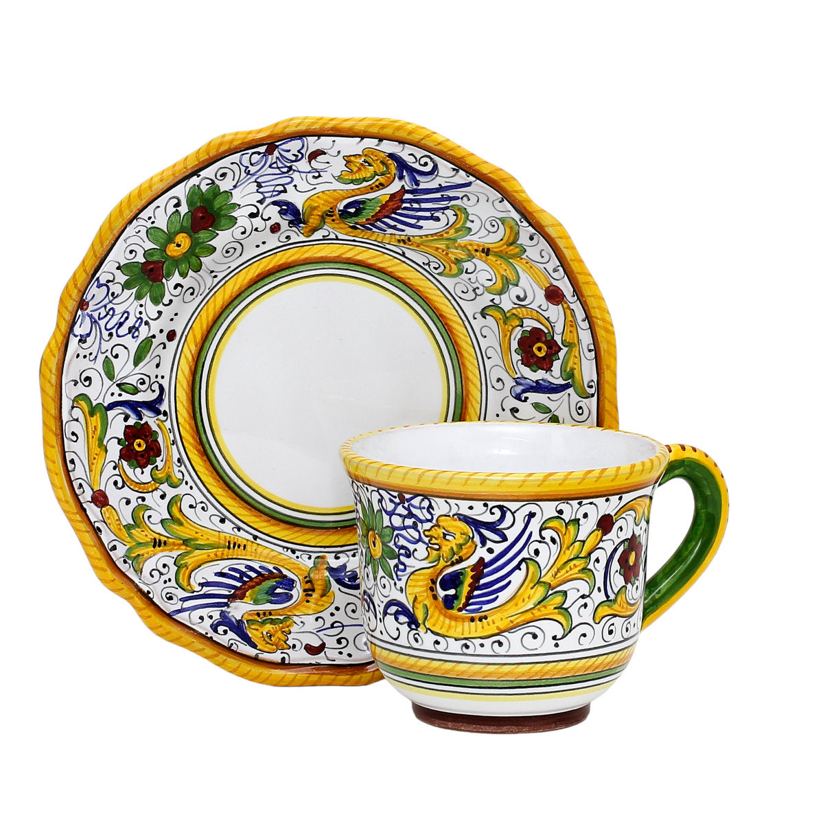 Raffaellesco Espresso Cup and Saucer - Italian Pottery Outlet