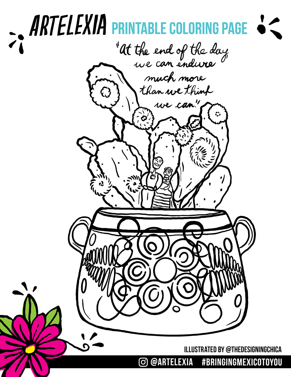Artelexia's Free Printable Coloring Page by The Designing Chica