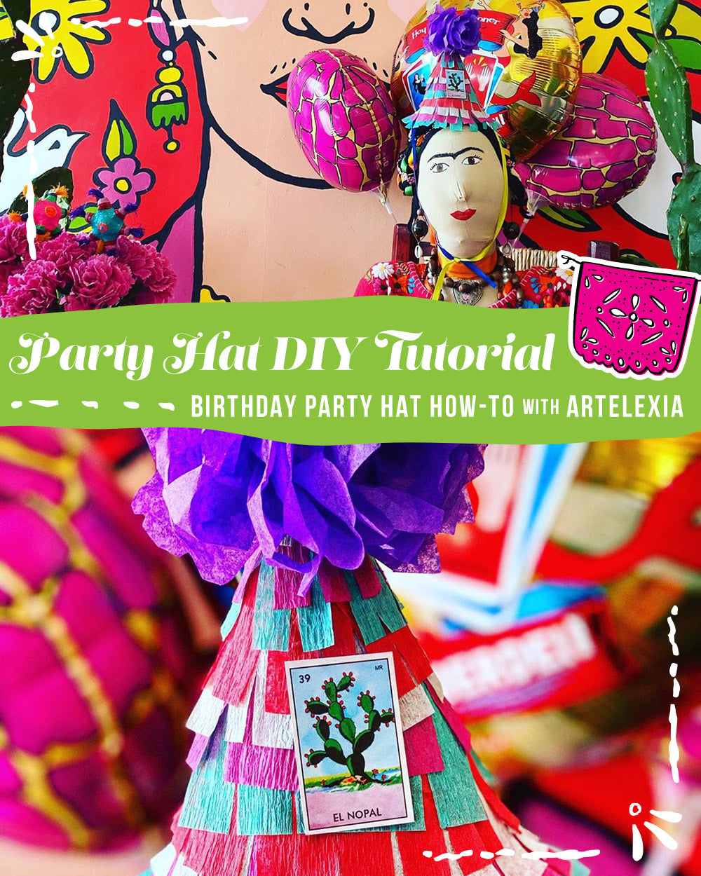 Birthday Party Hat Tutorial with Template by Artelexia