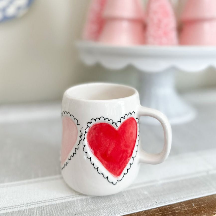 Cute heart mug/ FOR ORDER/ Handmade pottery mugs/ Dainty hea