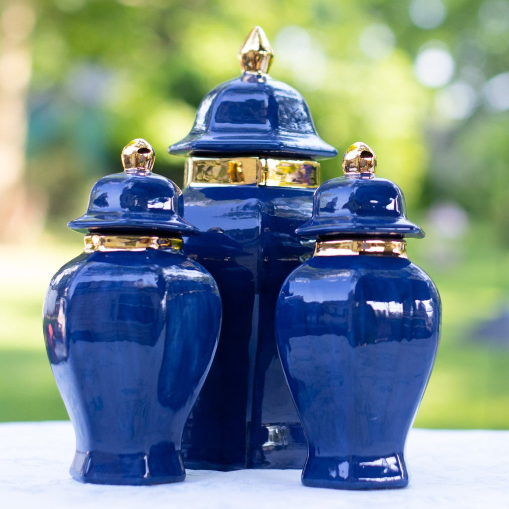 Drink Me Jug & Vase in Capri Blue Gingham