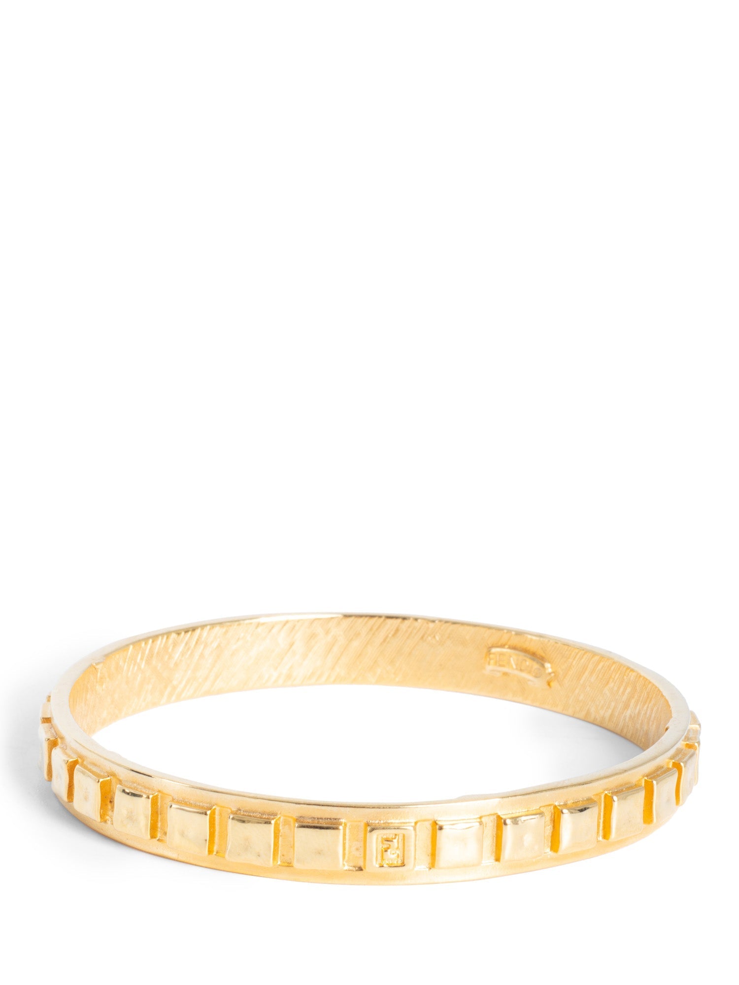 Fendi 24k Gold Plated FF Logo Bangle Bracelet