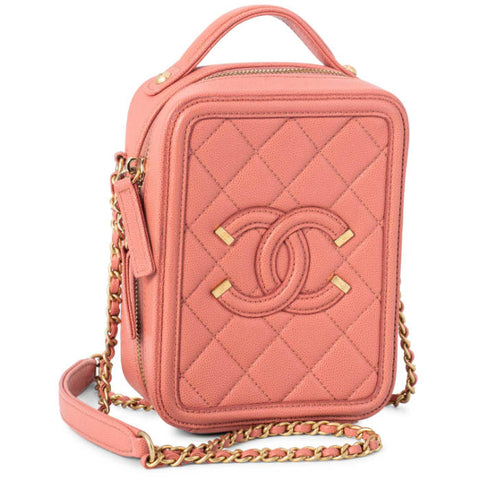 Chanel Triple CC Logo Medium Pink Tote Preowned