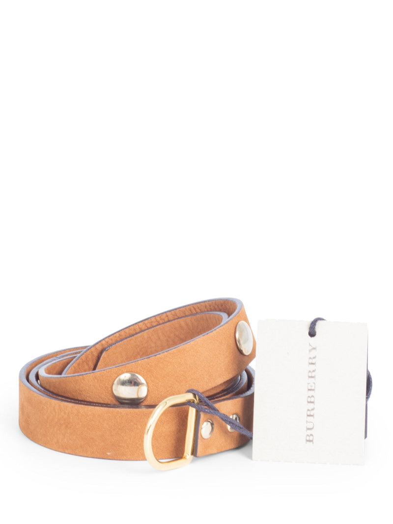 Burberry Leather Studded Belt Brown