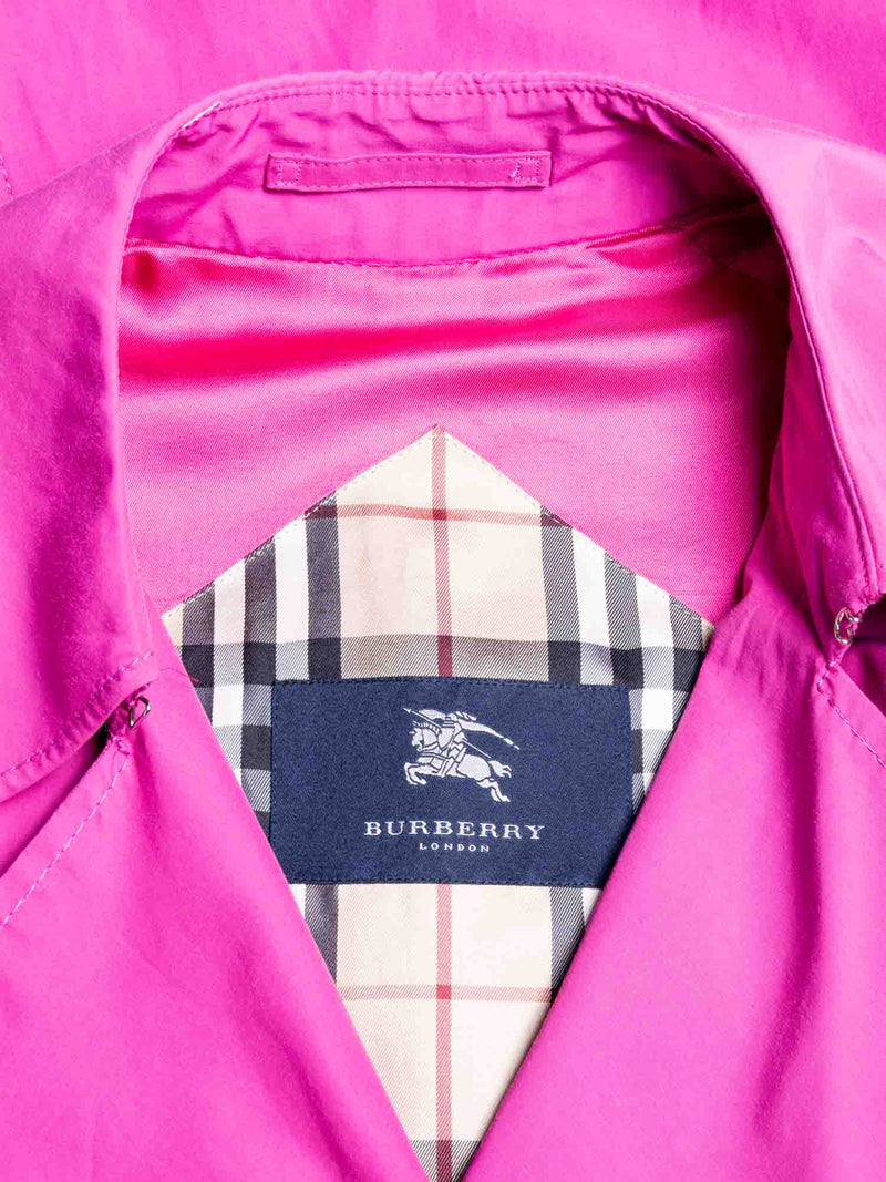 Burberry Nova Check Belted Trench Coat Hot Pink