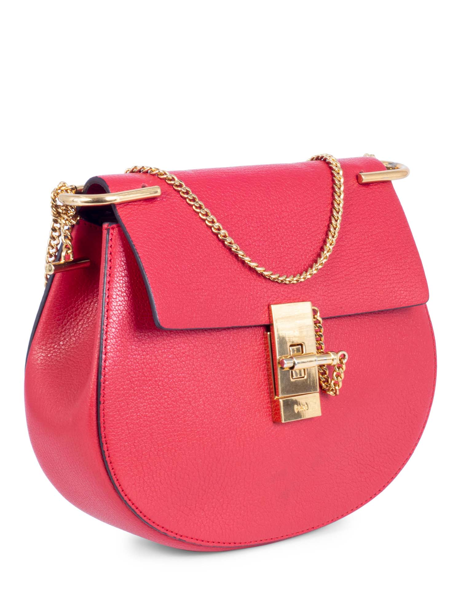 Chloe Leather Drew Messenger Bag Red