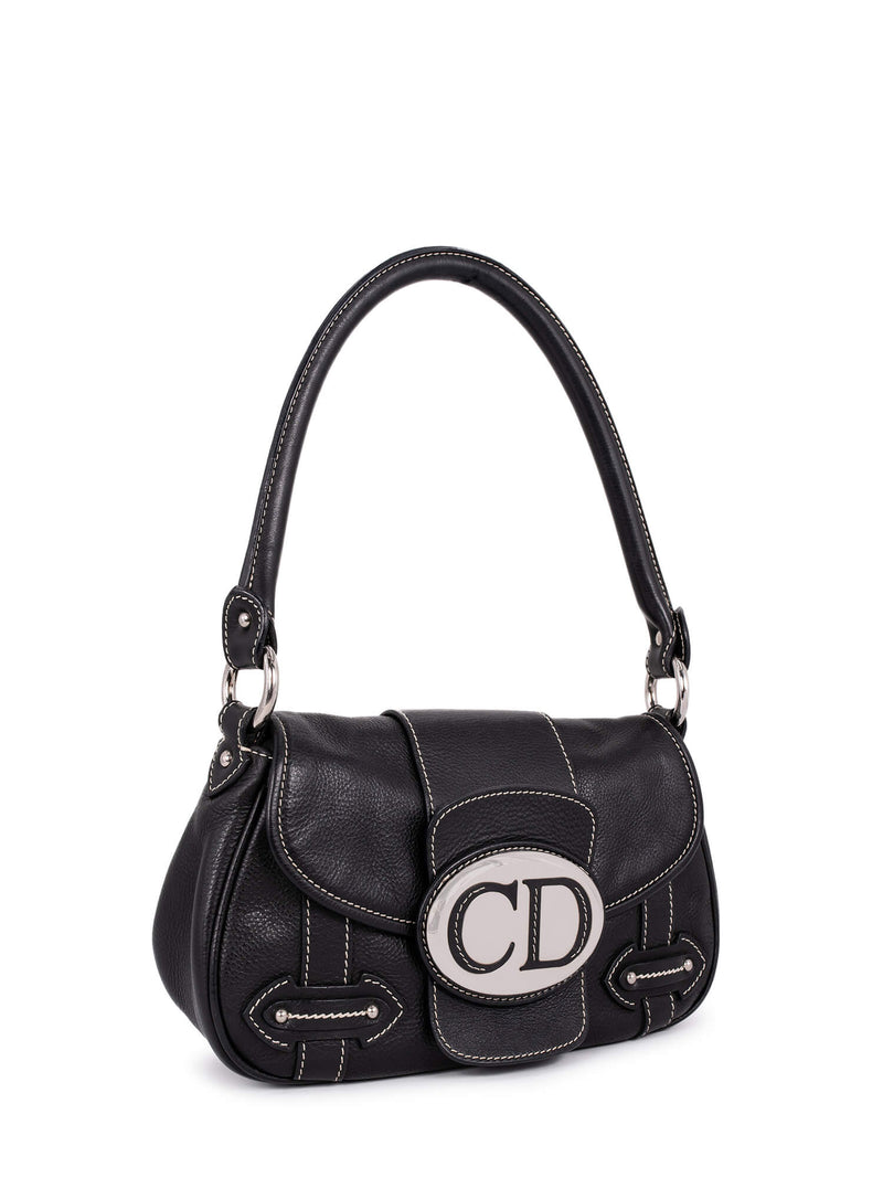 Vintage Christian Dior 2way Bag Tote Bag Shoulder Bag Black Color Leather   eBay