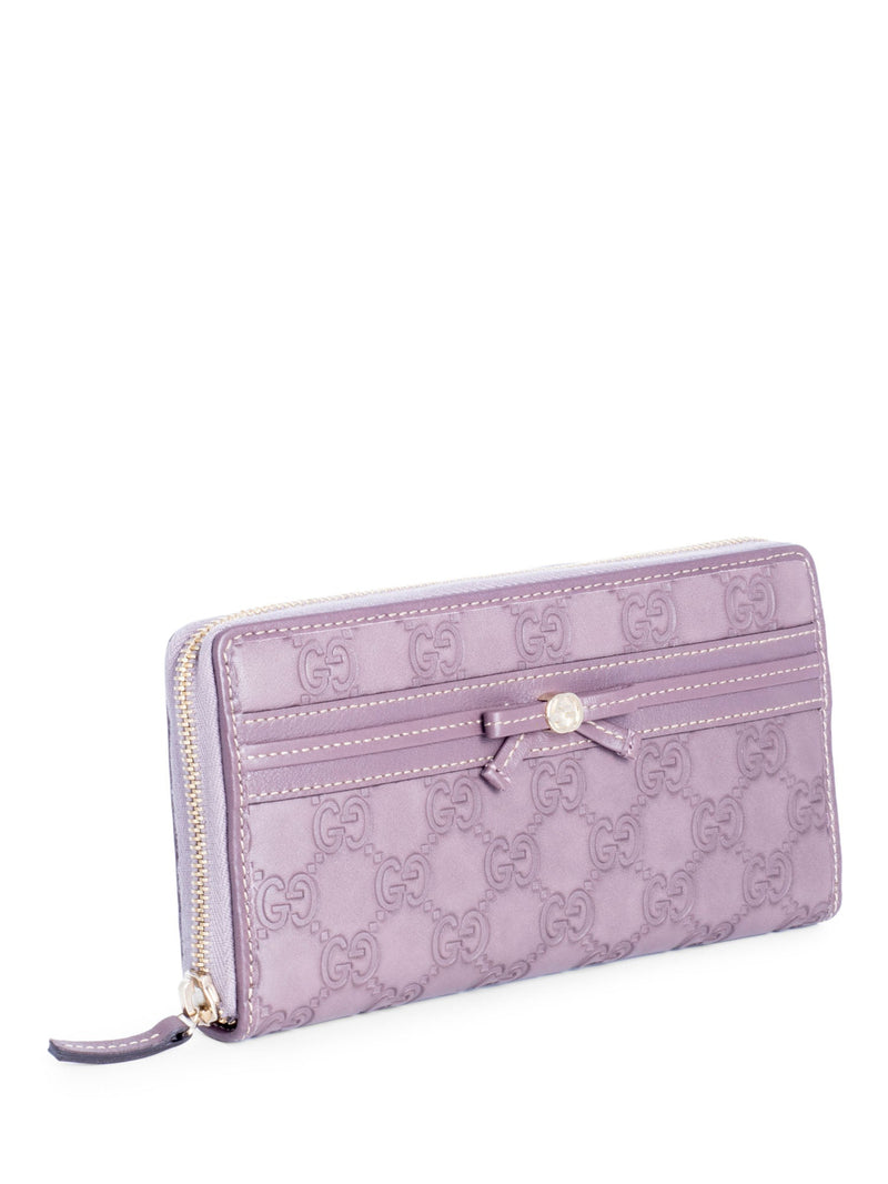 Gucci GG Supreme Leather Zip Around Wallet Lavender