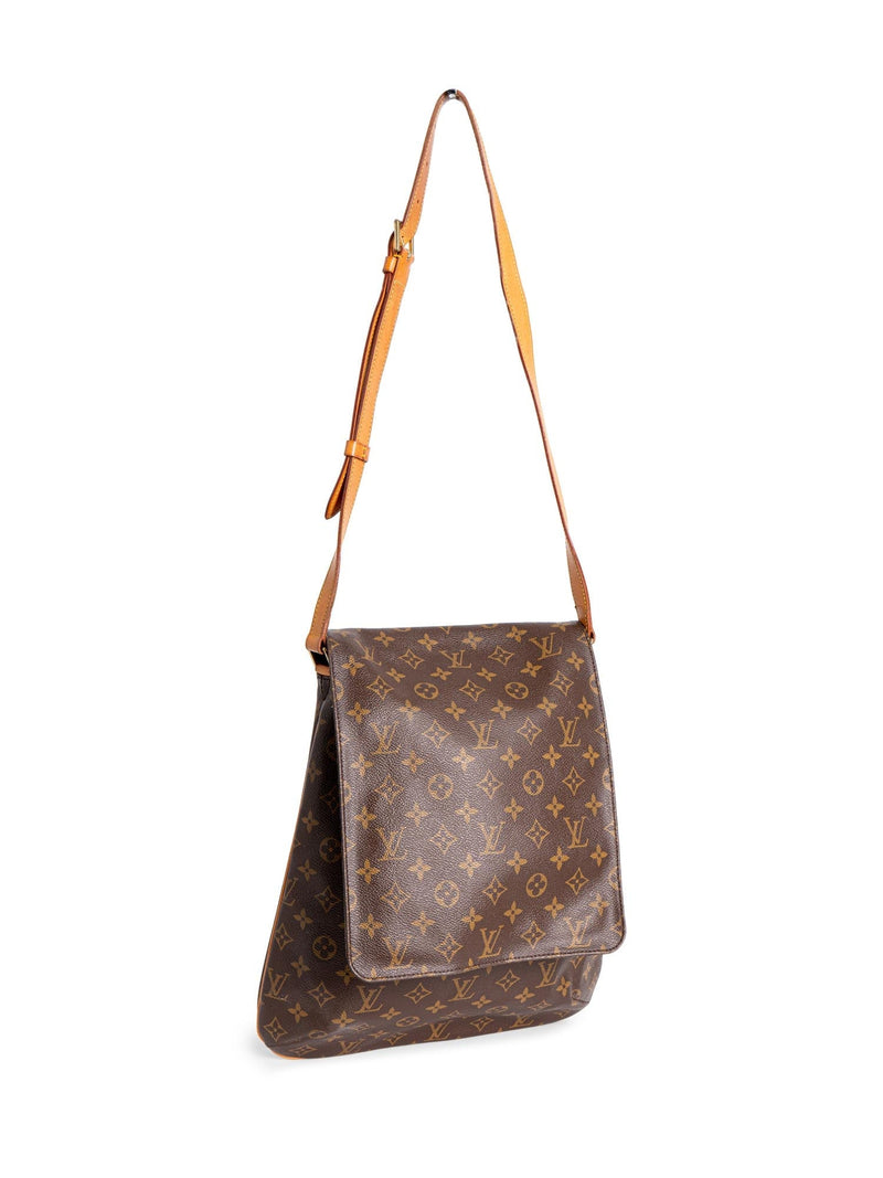 Louis Vuitton Vintage Monogram Flap Messenger Bag Brown