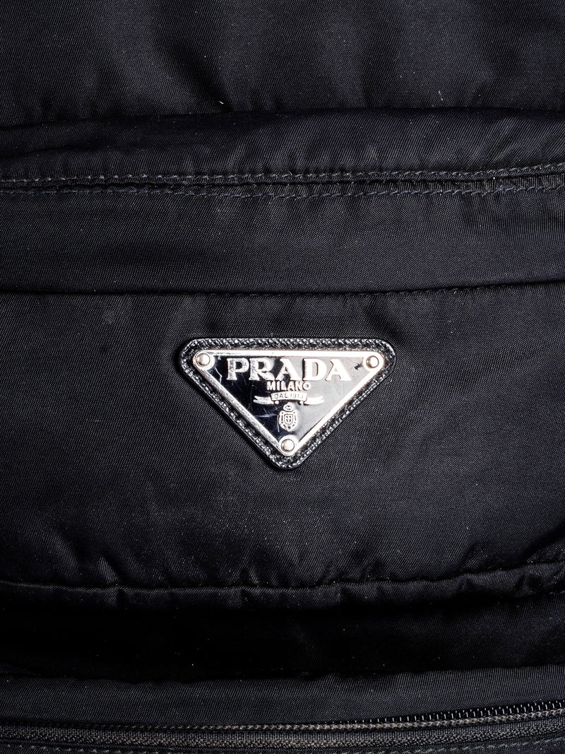 Prada Canvas Leather Large Backpack Black