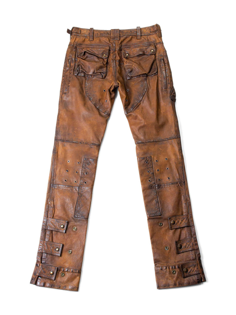 Ralph Lauren Leather Cargo Pants Brown