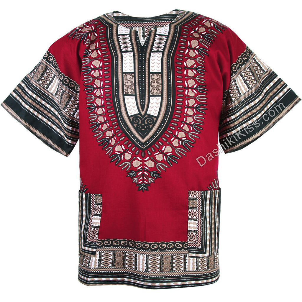 Carmine Red African Dashiki Shirt – DashikiKiss