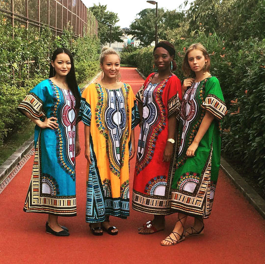 red dashiki dress