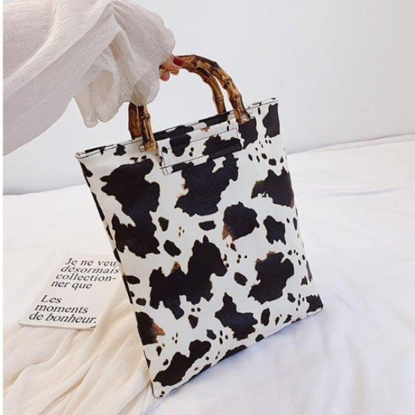 cow print tote bag