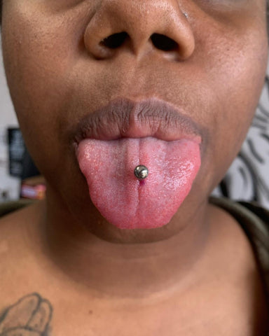 Vertical Tongue Piercing