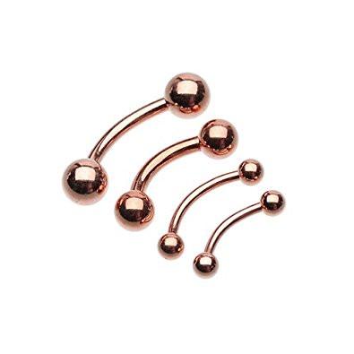 10 mm Rose Gold Plated Basic Curved Barbell Ring - Pierced n Proud