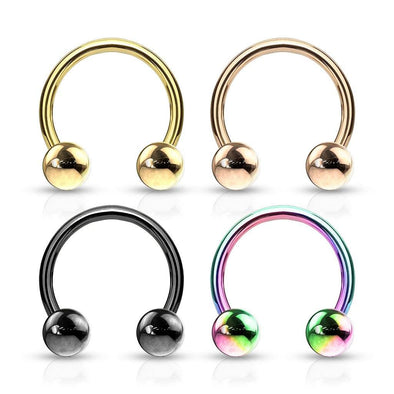18g 8mm Nose Septum PVD Over Horseshoe, Circular Barbells with Ball ...