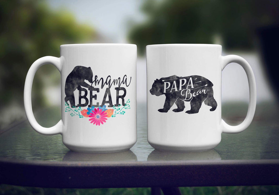 mama bear and papa bear mugs