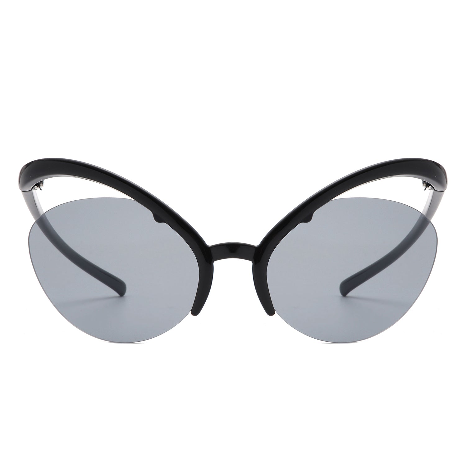 S1226 - Rimless Futuristic Oval Irregular Fashion Cat Eye Wholesale SUNGLASSES