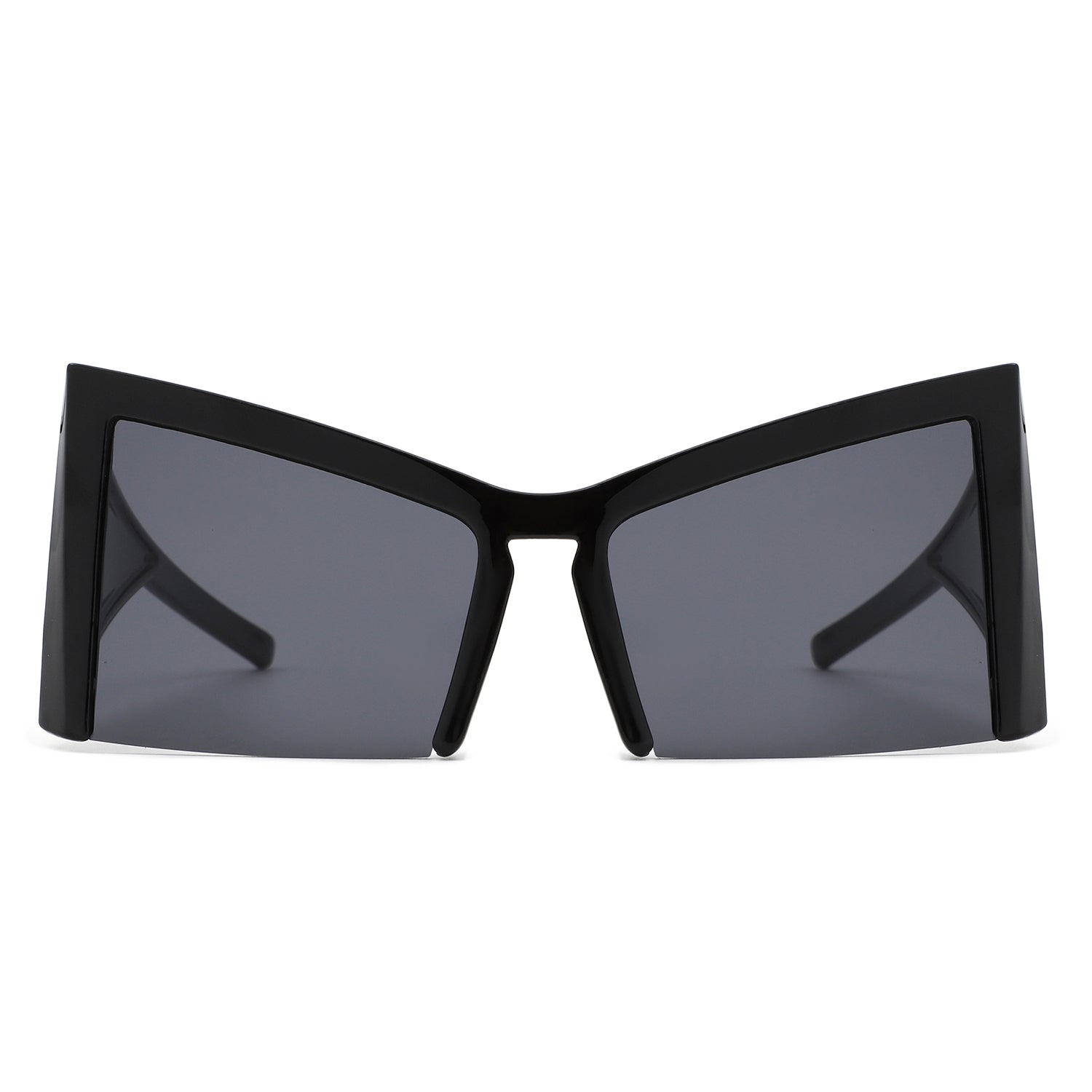 HS1286 - Geometric Square Semi-Rimless Cat Eye Oversize Fashion Wholesale SUNGLASSES