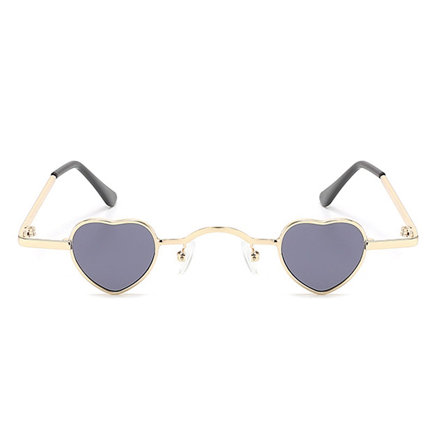 HJ1002 - Small Metal Heart Shaped Tinted Mini Color Pop Wholesale Sunglasses