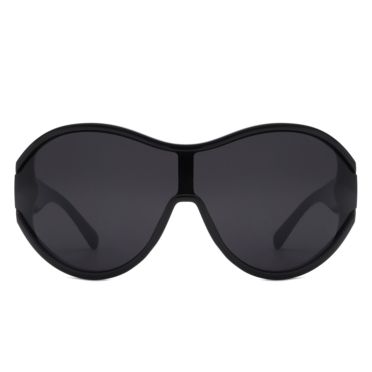 S2127 - Oversize Oval Retro Circle Fashion Curved Round Wholesale SUNGLASSES