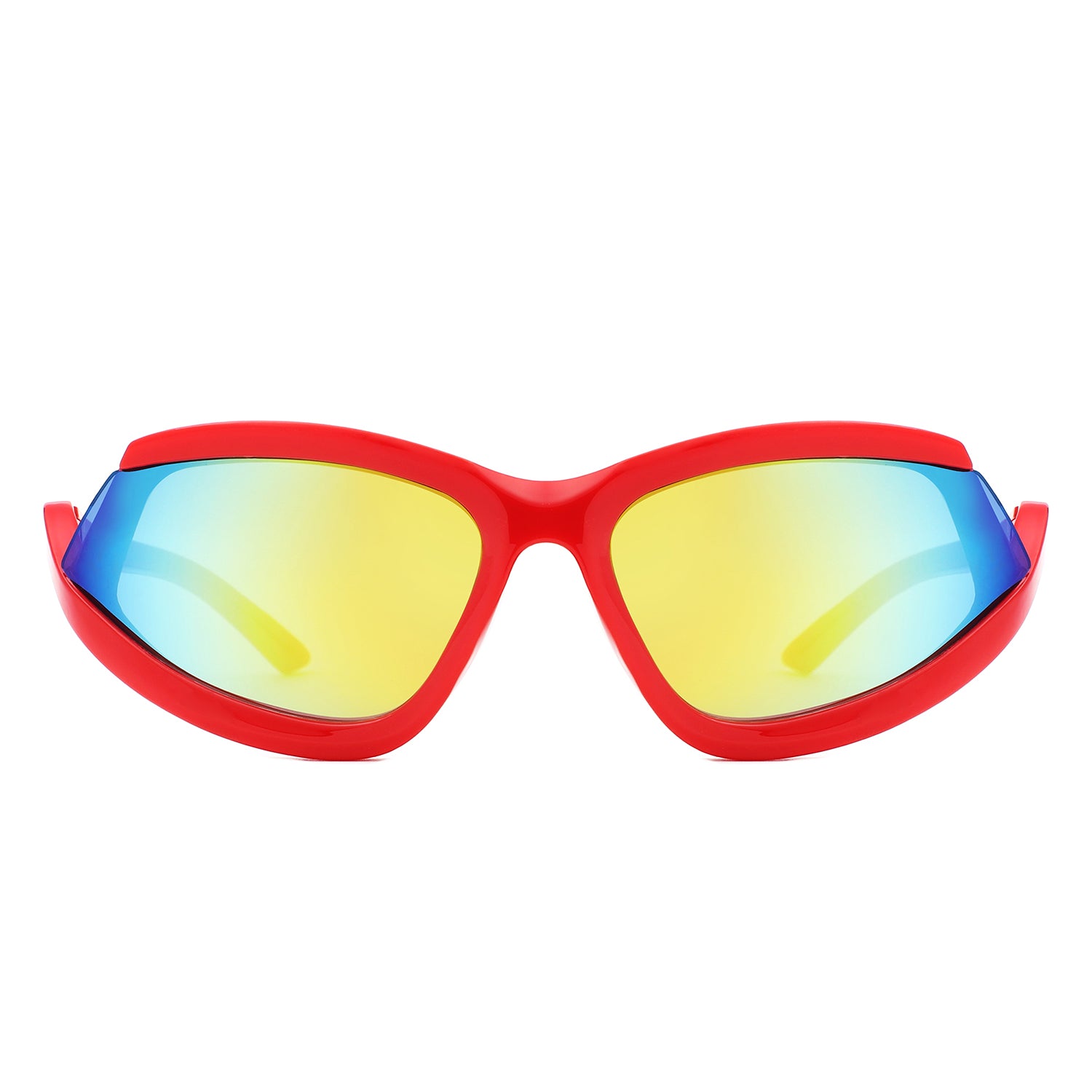 HS1327 - Geometric Wrap Around Sport Rectangle Wholesale Sunglasses