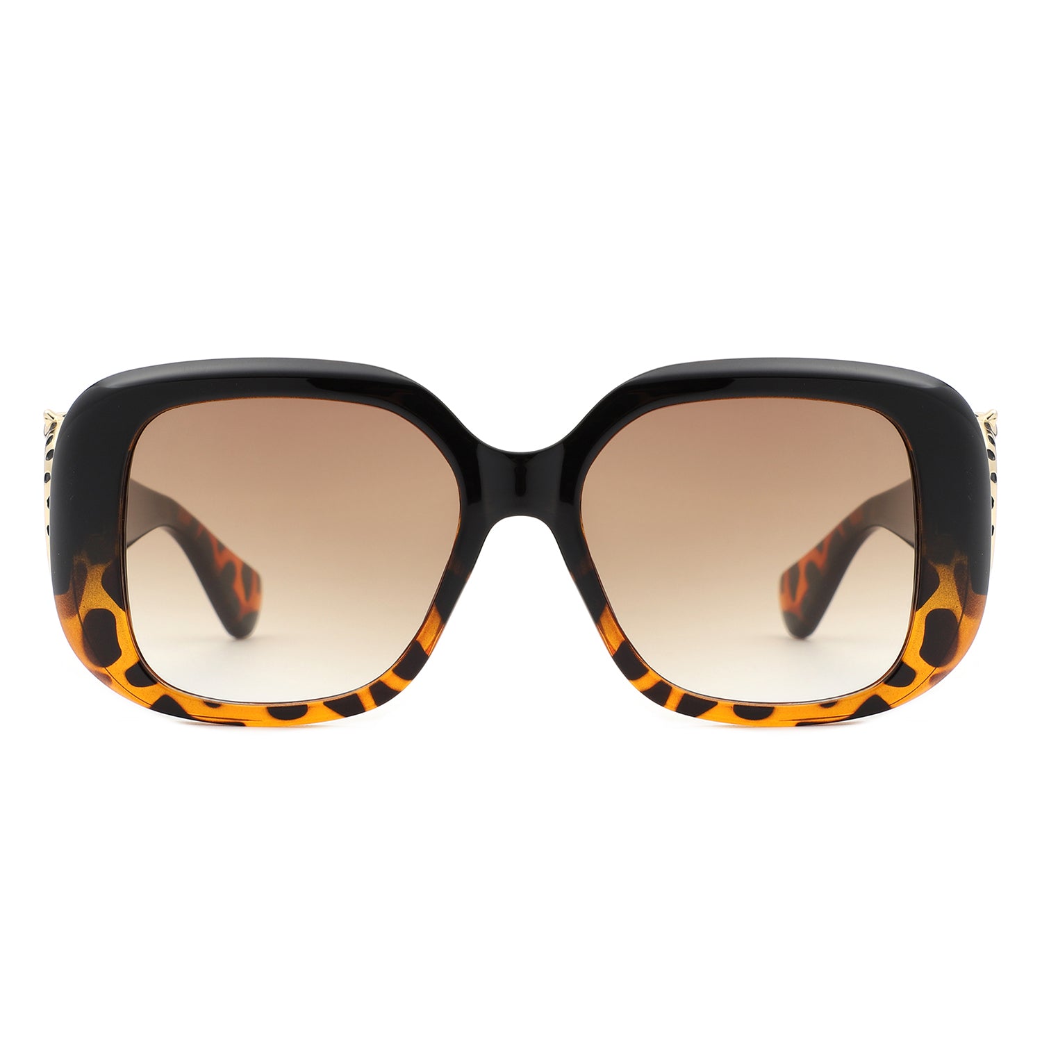 HS2181 - Women Chic Chunky Leopard Design Square Wholesale Sunglasses