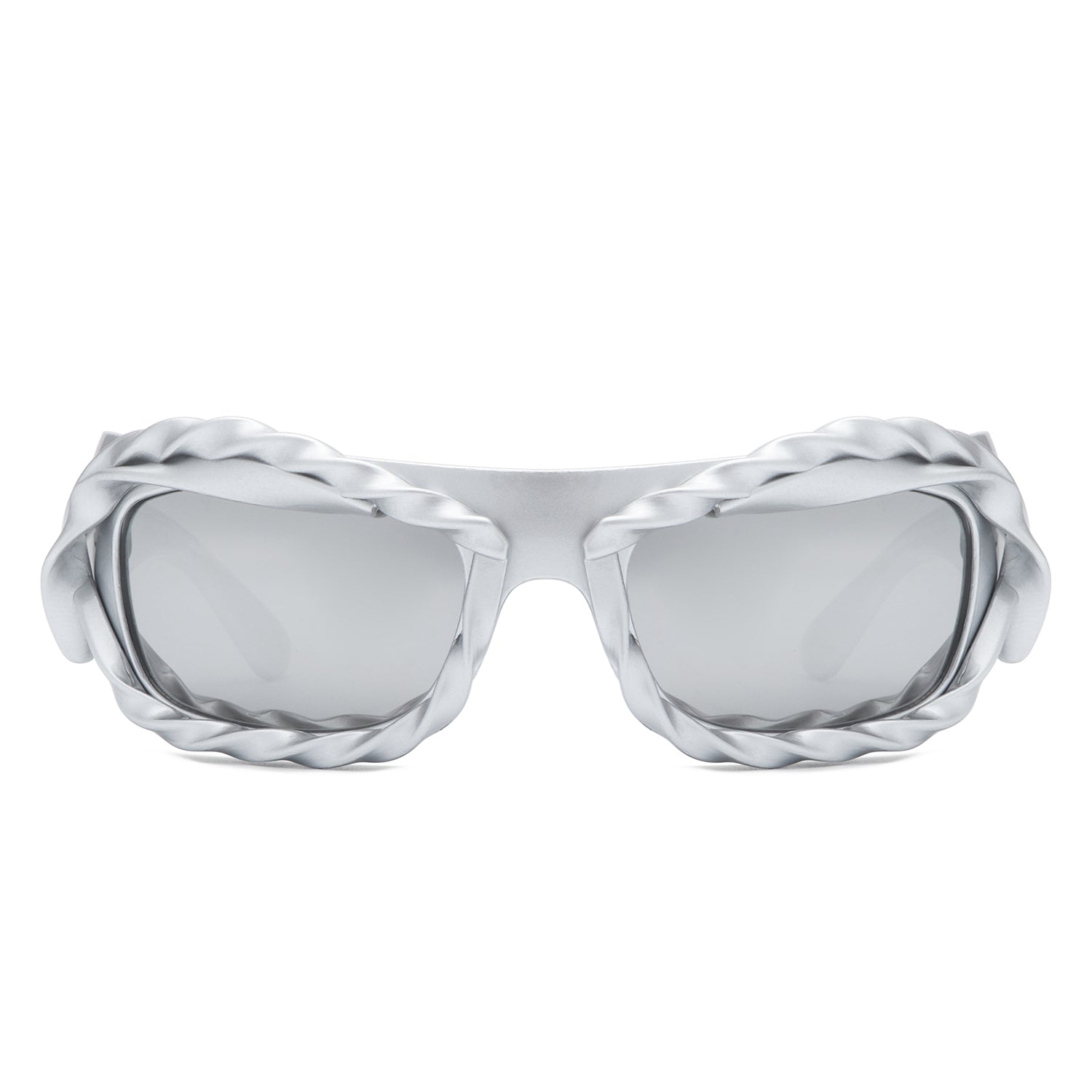 HS2162 - Rectangle Irregular Twisted Thick FRAME Futuristic Wholesale Sunglasses