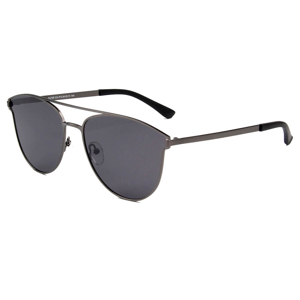 SHIVEDA-PJ705 - Women Polarized Round Fashion Sunglasses Gunmetal