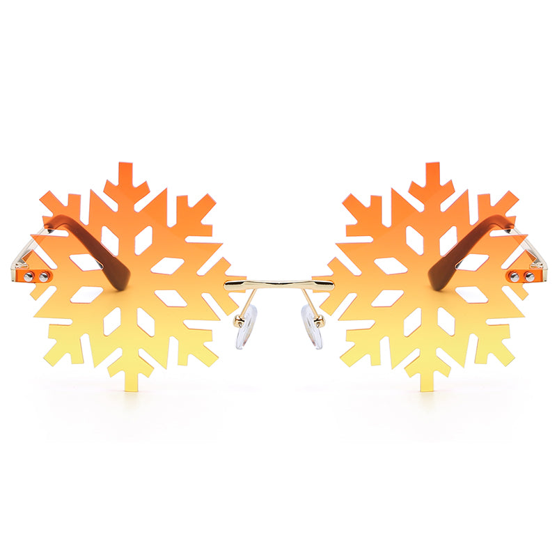 HW2002 - Rimless Snowflake Shape Christmas Novelty Party SUNGLASSES