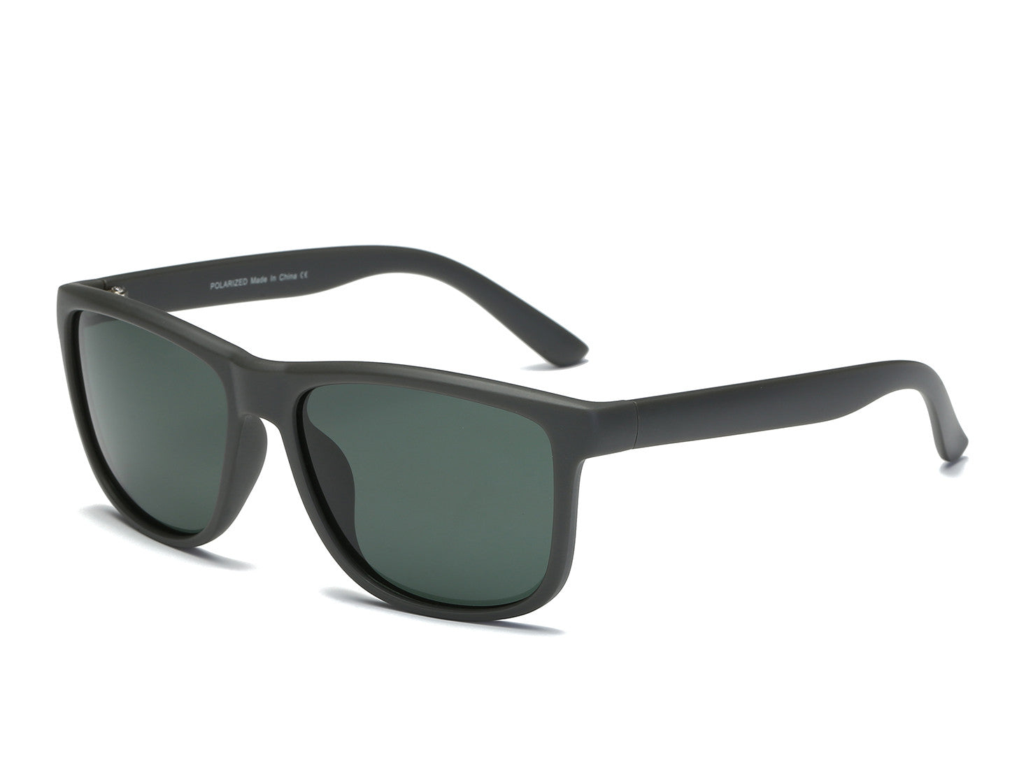 P1001 - Square Retro Polarized Flat Top Sunglasses Matte Grey