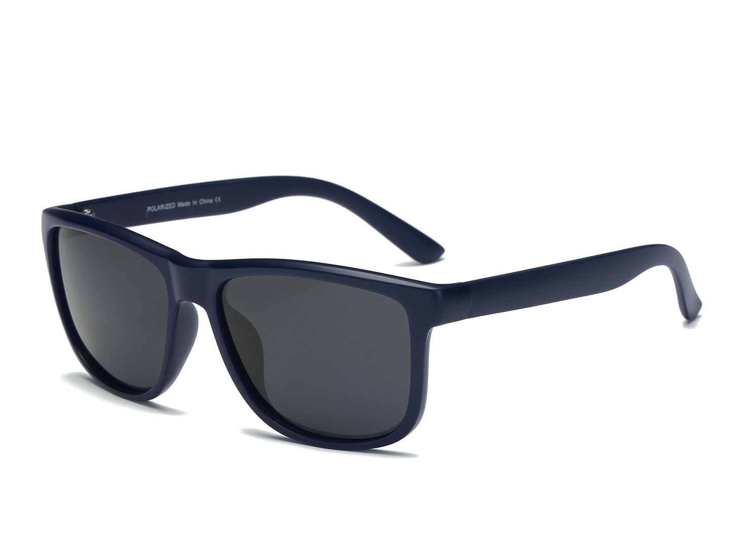 P1001 - Square Retro Polarized Flat Top Sunglasses Navy Blue