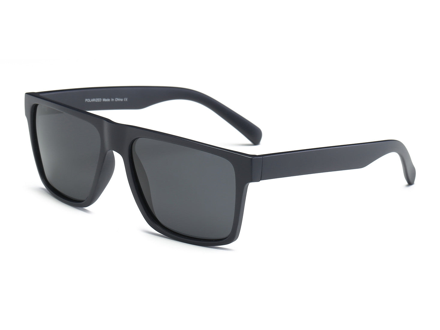 P1006 - Retro VINTAGE Polarized Square Sunglasses Matte blue frame with black lens