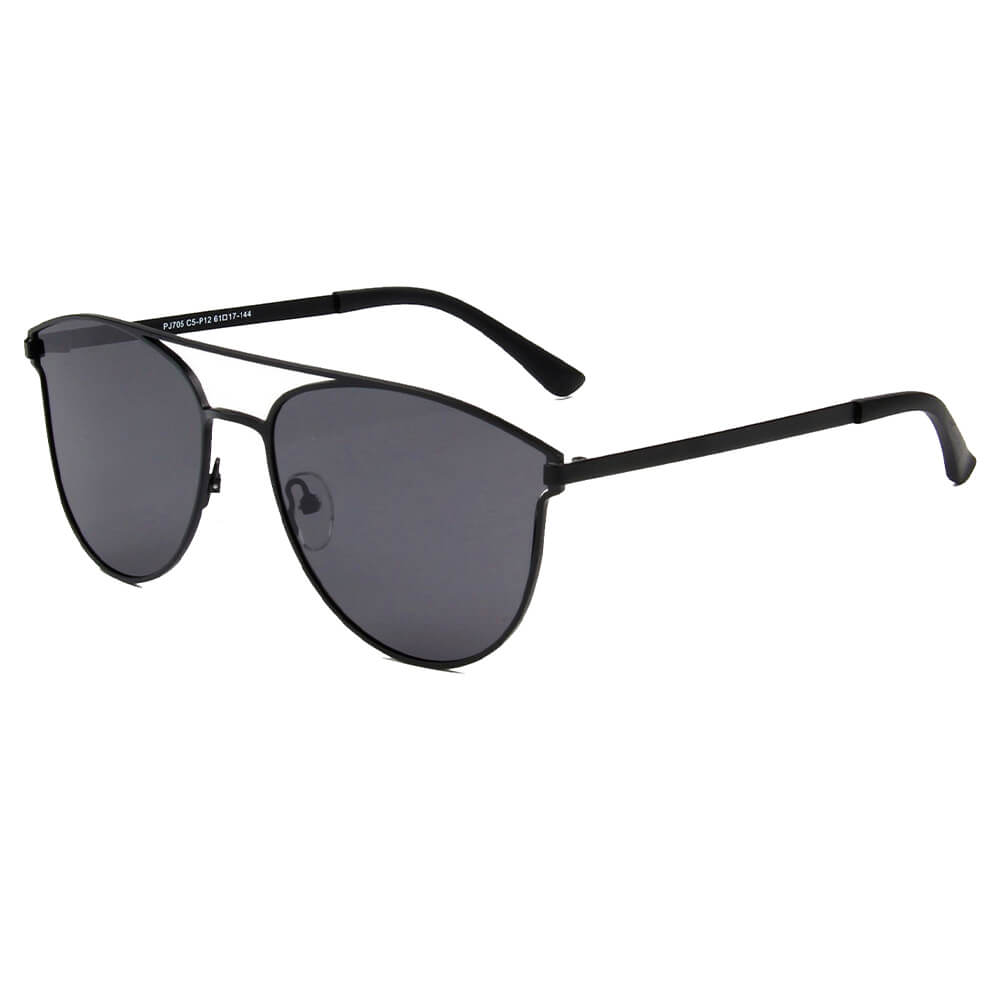 SHIVEDA-PJ705 - Women POLARIZED Round Fashion SUNGLASSES Black