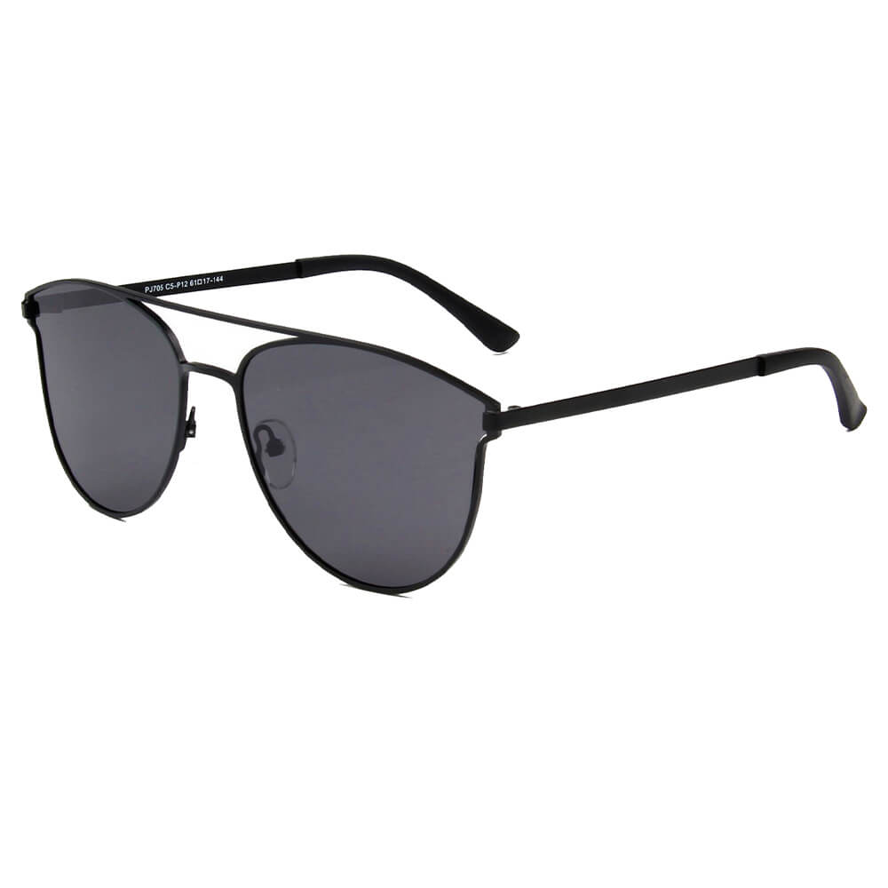 SHIVEDA-PJ705 - Women Polarized Round Fashion Sunglasses Black