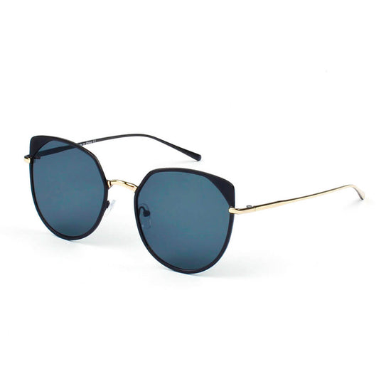 A17 Women's Flat Lens Metal Frame Cat Eye Sunglasses Silver - Icy Blue