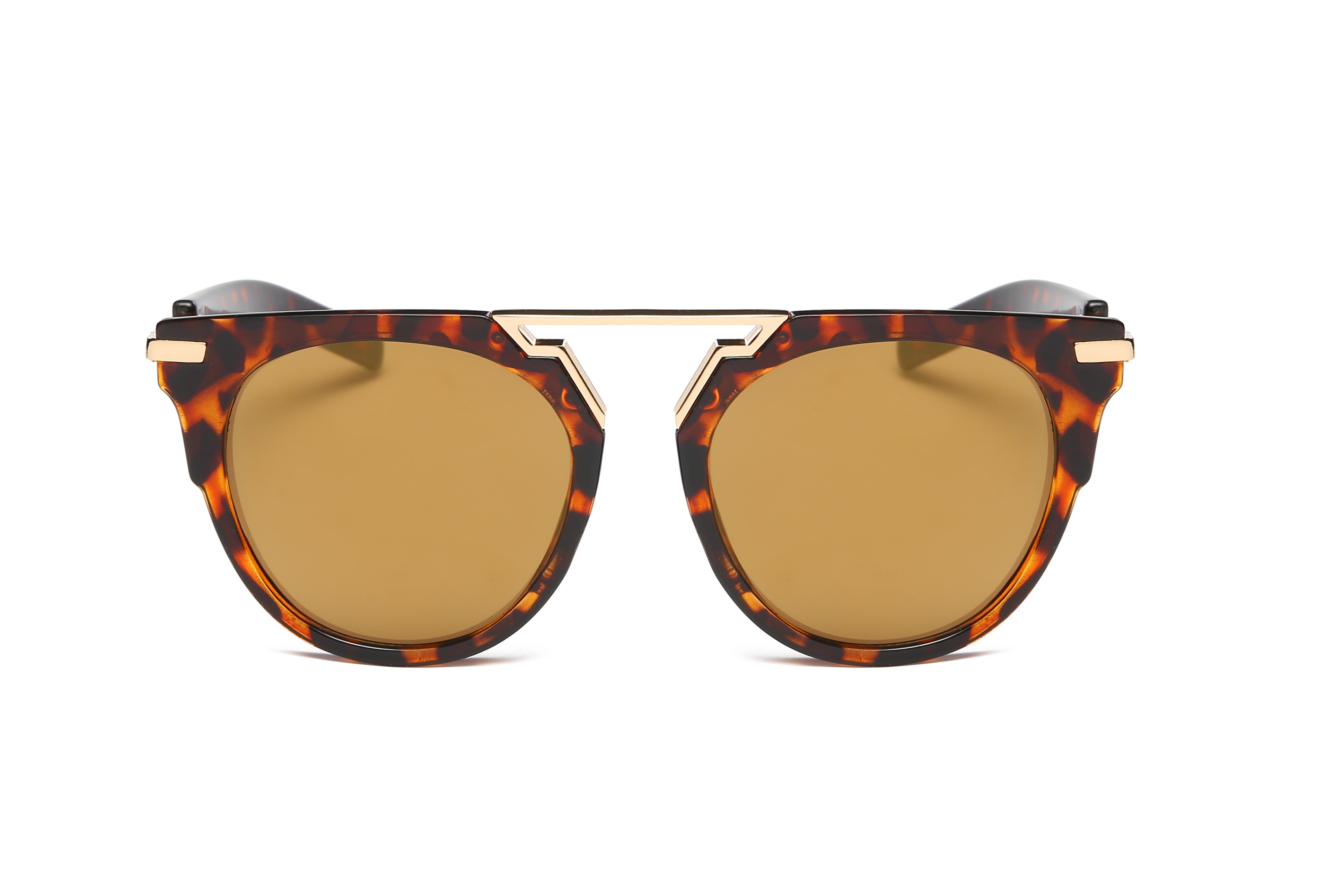 S2004 - Classic Retro Fashion Brow-Bar Round Sunglasses Assorted/Mixed