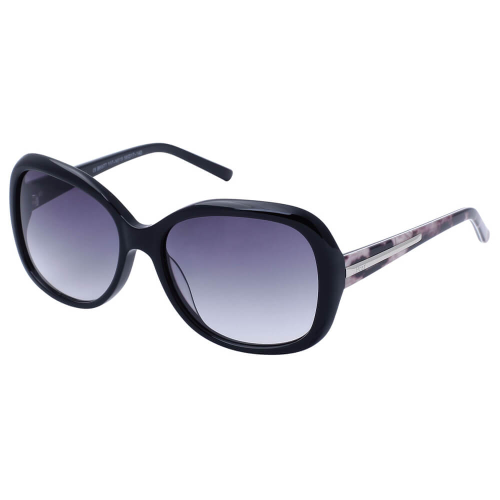 B6977 - Women Oversize POLARIZED SUNGLASSES Sparking Blue - Blue Smoke