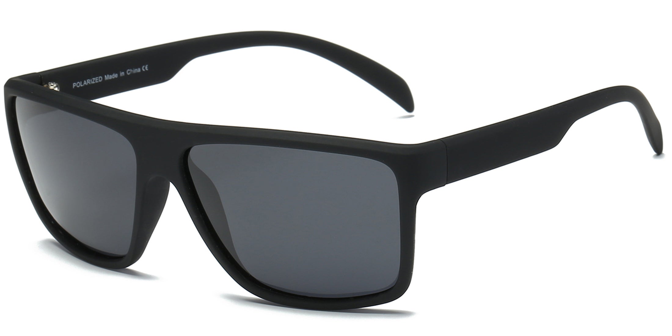 P1008 - Rectangle Retro VINTAGE Polarized Sunglasses Matte Black