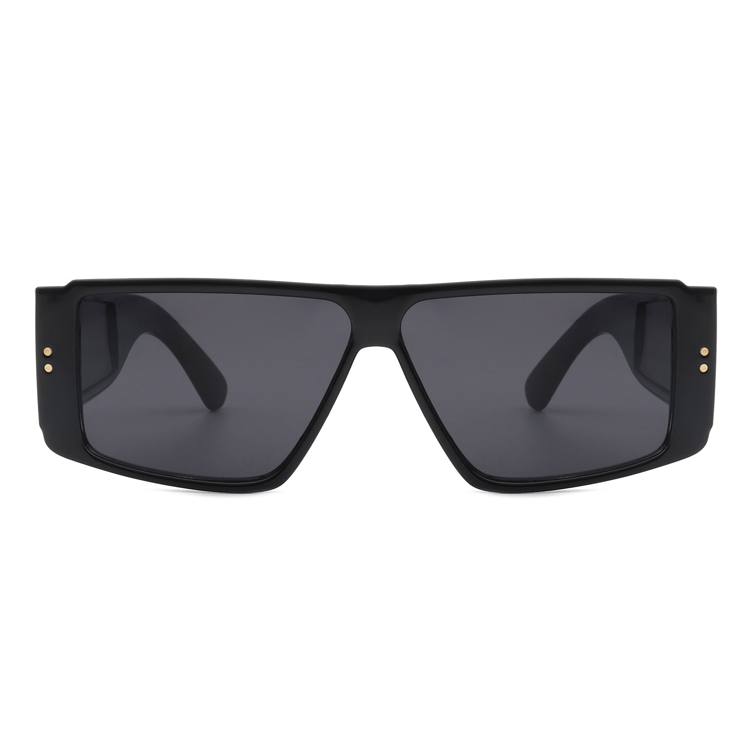 HS1047 - Square Retro Thick Frame Flat Top Rectangle Fashion SUNGLASSES