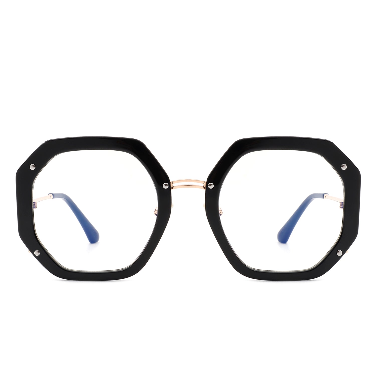 HBJ2101 - Round Geometric Circle Polygon Blue Light Blocker GLASSES