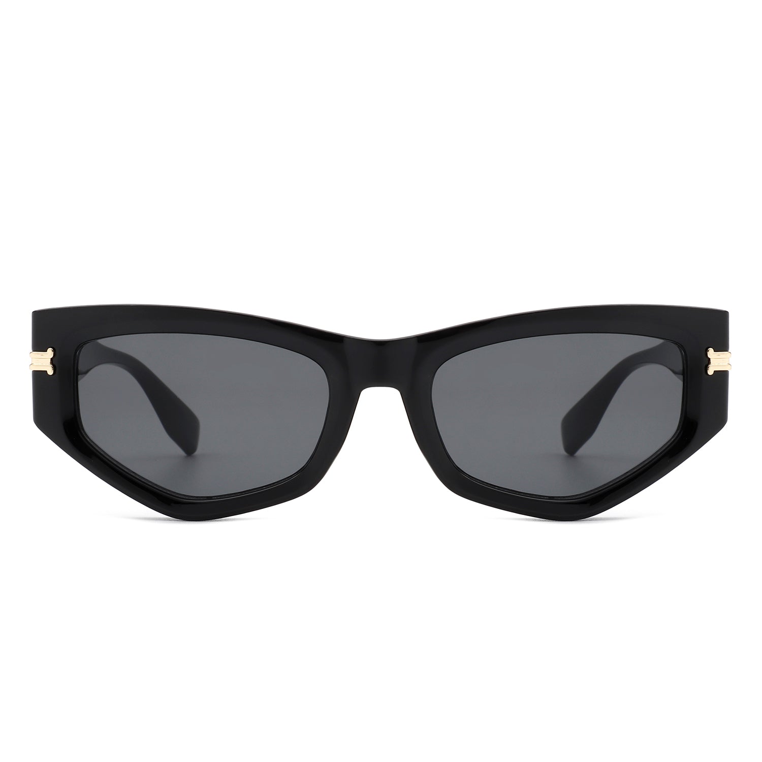 HS1116 - Geometric Rectangle Fashion Narrow Irregular Cat Eye SUNGLASSES