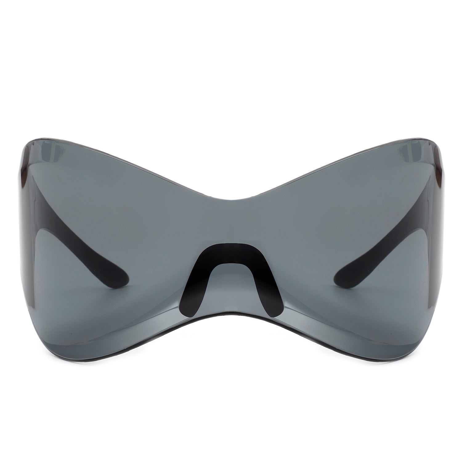 HW1008 - Futuristic Oversized Rimless Shield Wraparound Fashion SUNGLASSES