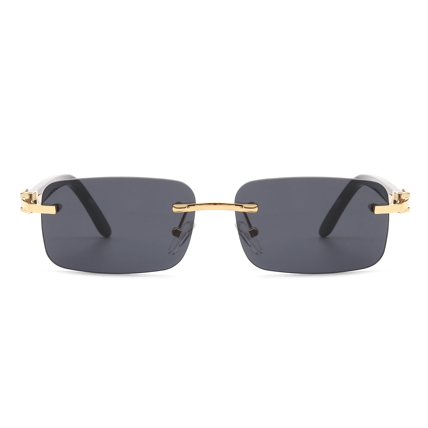 HW3011 - Rimless Rectangle Retro Tinted Fashion Square Vintage Sunglasses