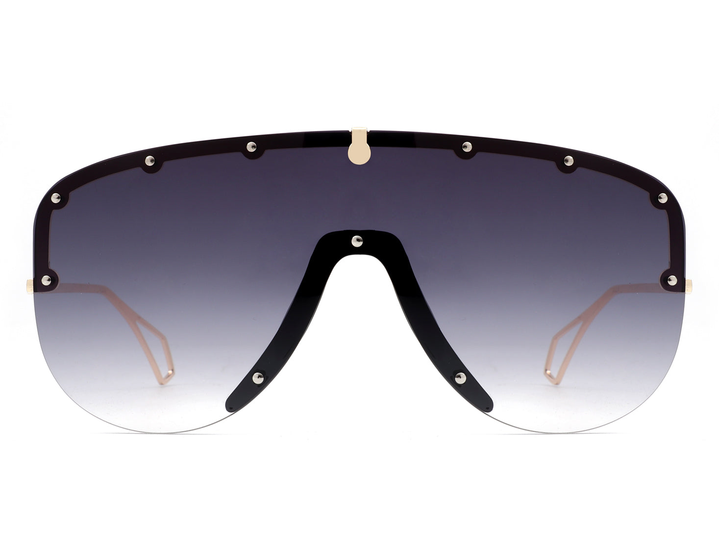 HW3007 - Retro Half Frame Oversize VINTAGE Aviator Fashion Sunglasses