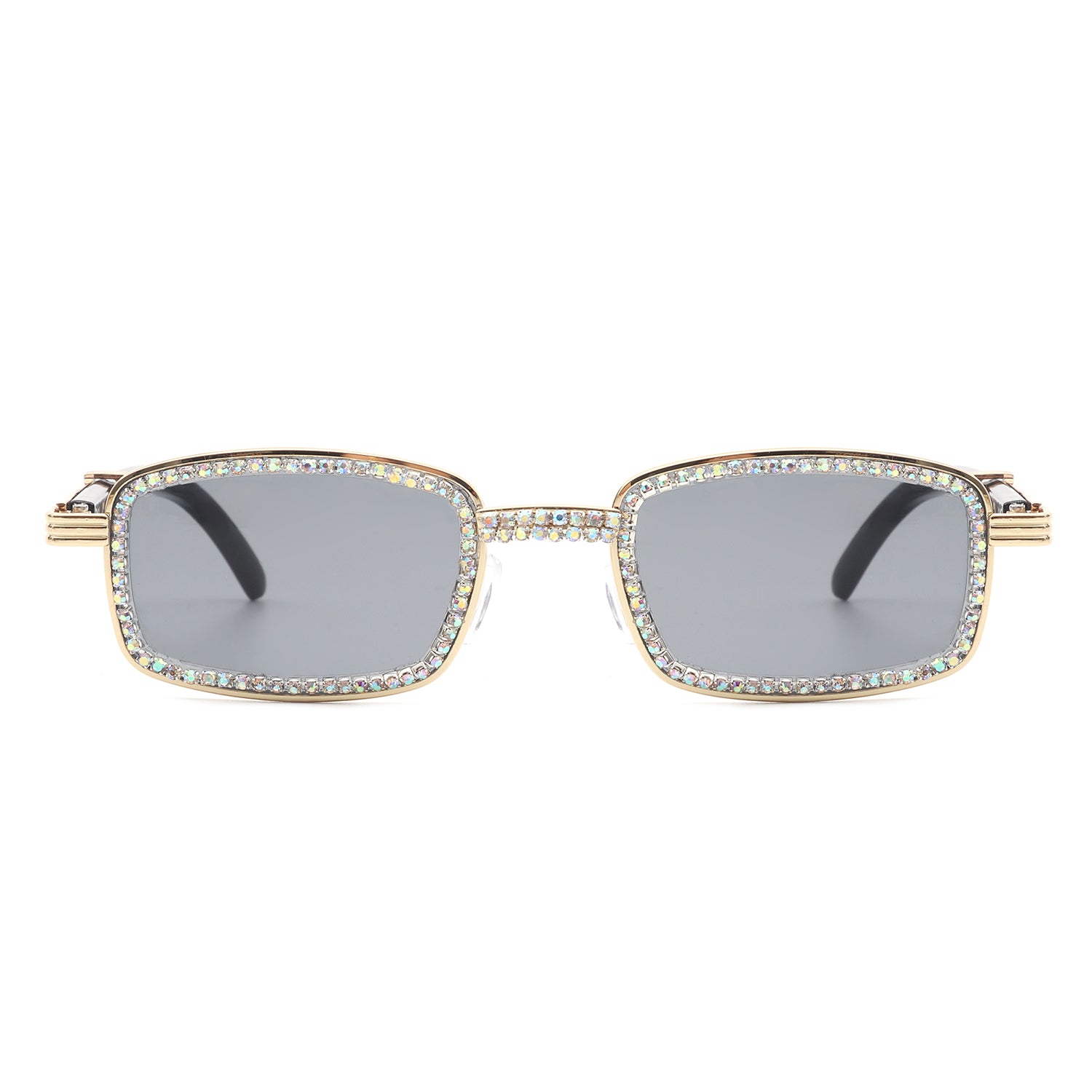 J2030 - Rectangle Retro Glitter VINTAGE Square Fashion Sunglasses